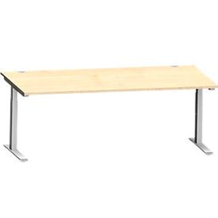 Schäfer Shop Genius bureau MODENA FLEX, C-voet rechthoekige buis, B 2000 x D 1000 mm, ahorn/wit aluminium