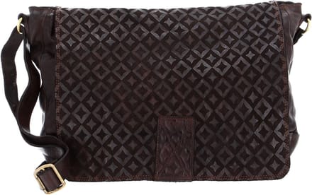 CAMPOMAGGI Leren Schoudertas Crossbody Bag Moro Donkerbruin