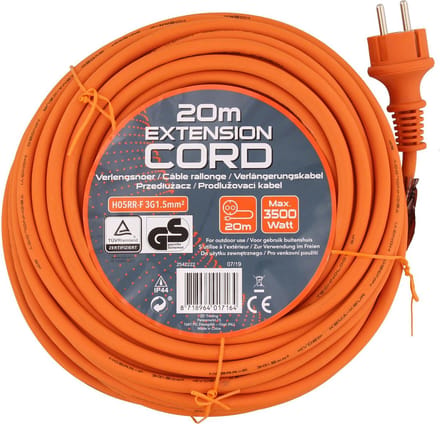Outdoor verlengsnoer 20 meter oranje