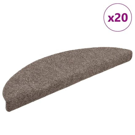 vidaXL - Trapmatten - zelfklevend - 20 - stuks - 56x17x3 - cm - beige - halfrond
