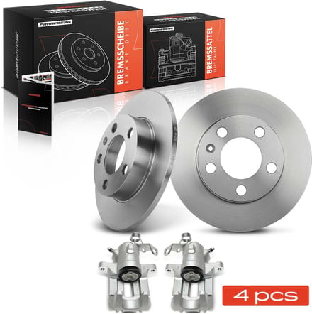 Frankberg 2x remklauw + 2x remschijf achter voor VW Golf 4 Polo Audi