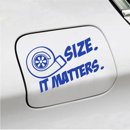 Bumpersticker - Size It Matters - 10 X 17 - Blauw