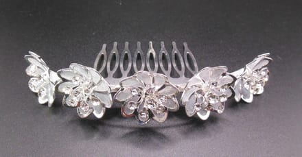 Tiara 5 bloemen met strass punten