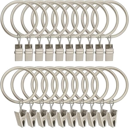 Gordijnringen met Clips - Sterk en Duurzaam - Set van 30