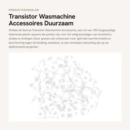 Dailygoods - Transistor Wasmachine Accessoires - Duurzaam - Lichtgewicht - Geïsoleerd Plastic - Afstandsbus Stroombuizen - Geschikt voor Diode Transis...