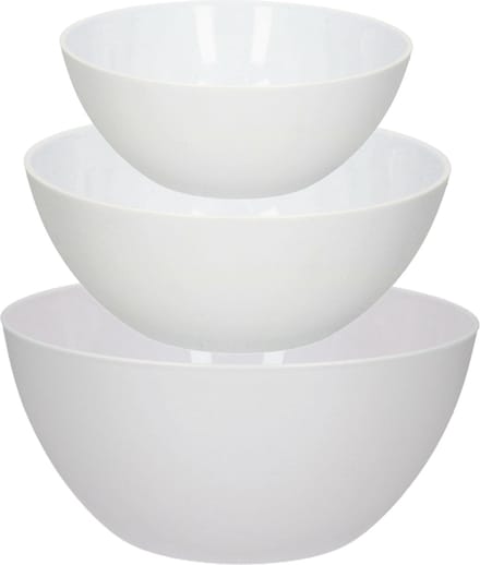 Plasticforte voedsel serveer schalen set - 6x stuks - kunststof - wit