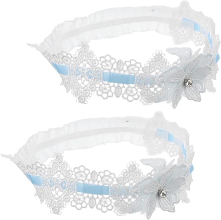 Bruidskant Kousenbanden - Bruidsbeen Accessoires - Bruiloft Aankleden - Bloemen Decoratie - 21 x 6 cm - Multi