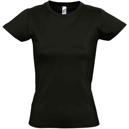 SOLS Dames/Dames Imperial T-shirt (Diep zwart)