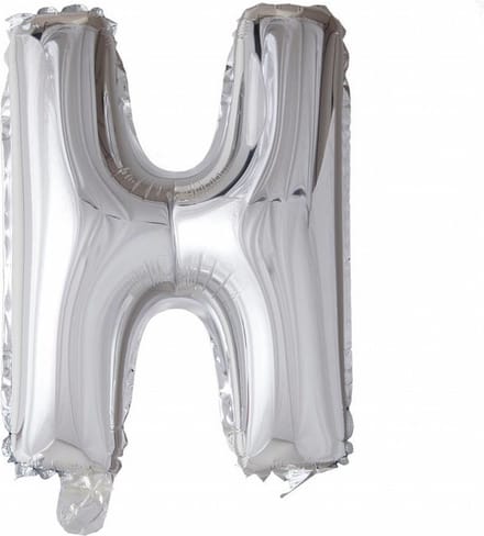 Folie Ballon - 41cm Zilver Letter H