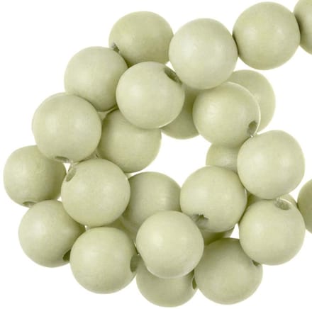 Houten Kralen Intense Look (16 mm) Pastel Green (25 stuks)