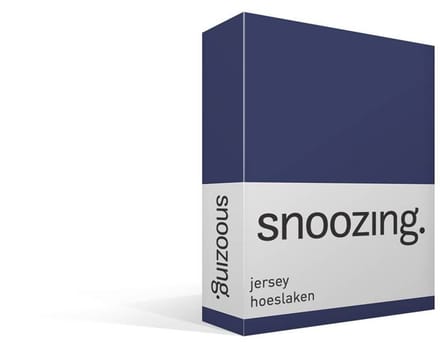 Snoozing Jersey - Hoeslaken - 100% gebreide katoen - 80/90x200 cm - Navy
