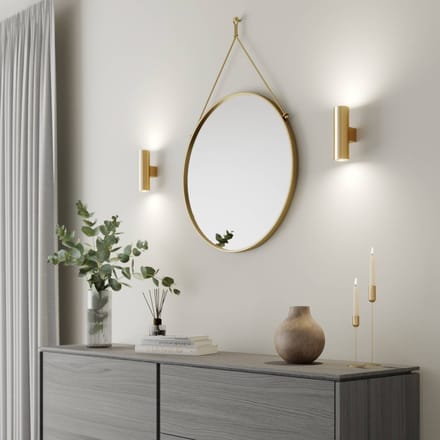 Euluna - wandlamp - 2lichts - Staal - H: 18 cm - GU10 - messing
