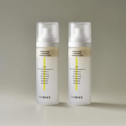 Findive Bakuchiol Liposoom Ampul Mist 100ml 2-Pack Anti-Aging Hydraterend Verstevigend Glow K-Beauty white
