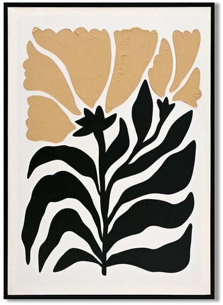 Schilderij bloemen organisch 48x68cm