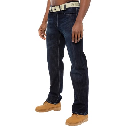 Enzo | Heren Regular Fit Denim Jeans met Riem - Donkerblauw