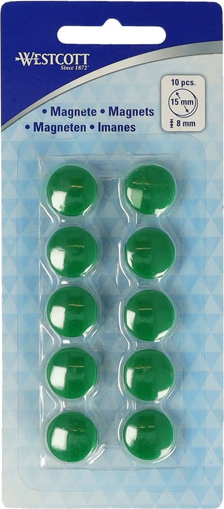 Westcott magneten - Ø 15x8mm - groen - 10 stuks - AC-E10805