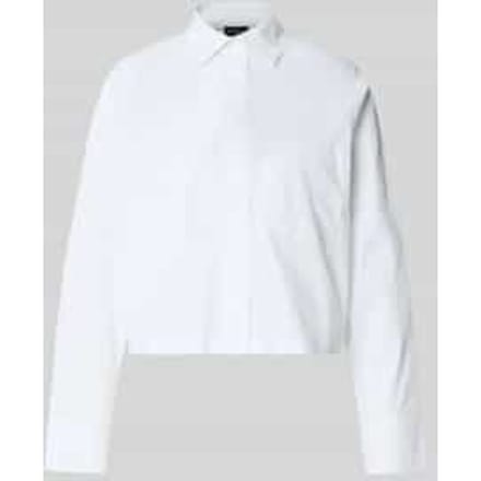 Boxy fit overhemdblouse van katoenmix