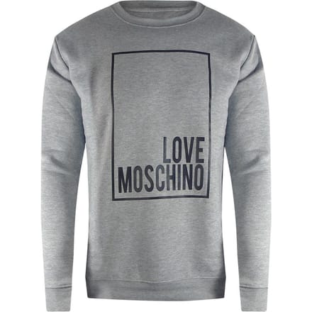 Love Moschino Heren Box Logo Sweatshirt (Grijs)