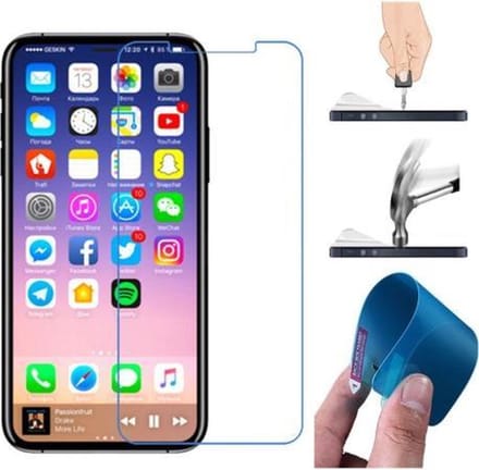 DrPhone 2x iPhone XR / iPhone 11 (6.1 inch) Nano Explosion-proof Schermfolie Flexibele Anti-Shock 0.3mm Soft Glass Screenprotector -