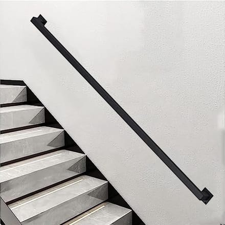 Trapleuning Set - Veiligheidshandgreep - Trap Lopen - Stevig Metaal - 80cm - Zwart