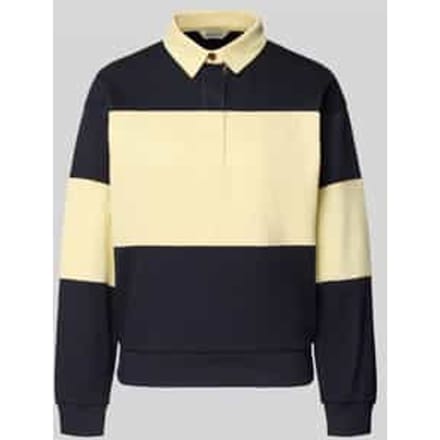 sweatshirt met polokraag en labelstitching