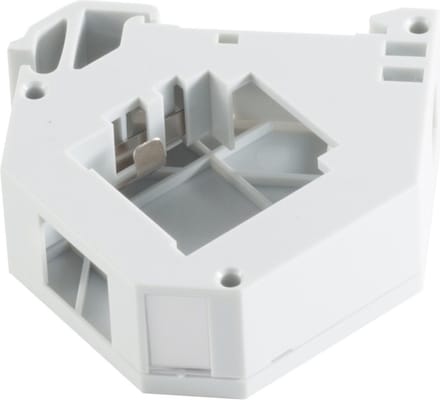DIN-Rail houder voor 1 Keystone module met aarde en DIN-Rail afsluitcover / wit