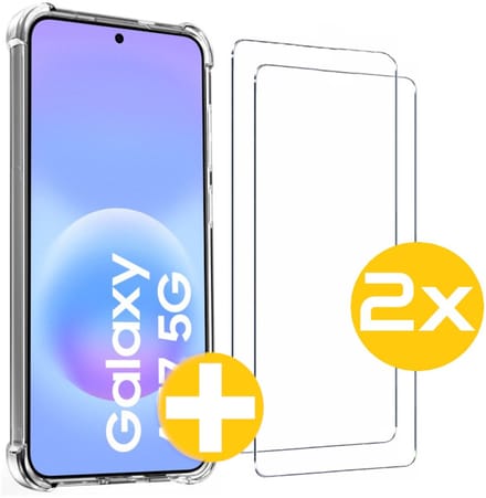 Hoesje en Screenprotector Combi Geschikt Voor Samsung A57 - Anti Shock Hoesje + 2x Screenprotector