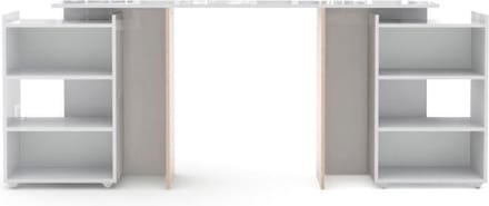 Nada hoofdeinde 160 cm met 4 planken wit hoogglans.