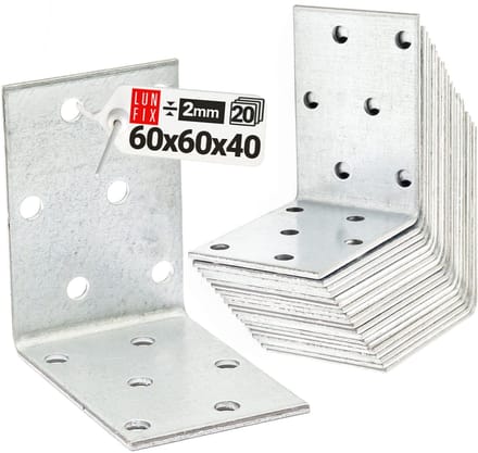 LUN FIX - Montagehoek 60x60x40x2mm KM7 - 20 Stuk
