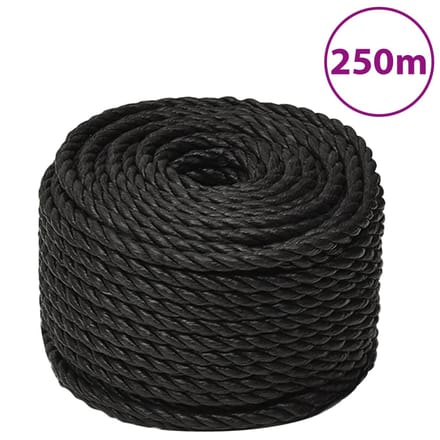 vidaXL - Werktouw - 10 - mm - 250 - m - polypropeen - zwart