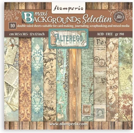 Stamperia - Alterego 12x12 Inch Paper Pack Maxi Backgrounds Selection (SBBL162)
