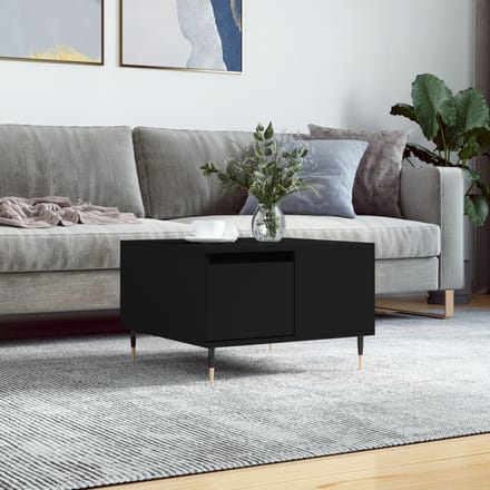 vidaXL - Salontafel - 55x55x36,5 - cm - bewerkt - hout - zwart