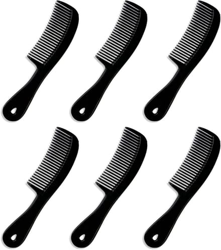 Haarkammen Heren - Baardkam Pocket - Haar Styling - Onbreekbaar Plastic - 6 Stuks - Zwart