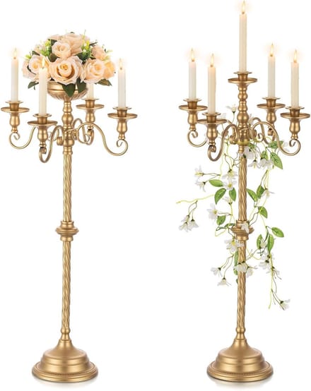 Gouden Kandelaar 2 Stuks 85cm - Bruiloft Centerpieces & Decoratie Voor Thuis