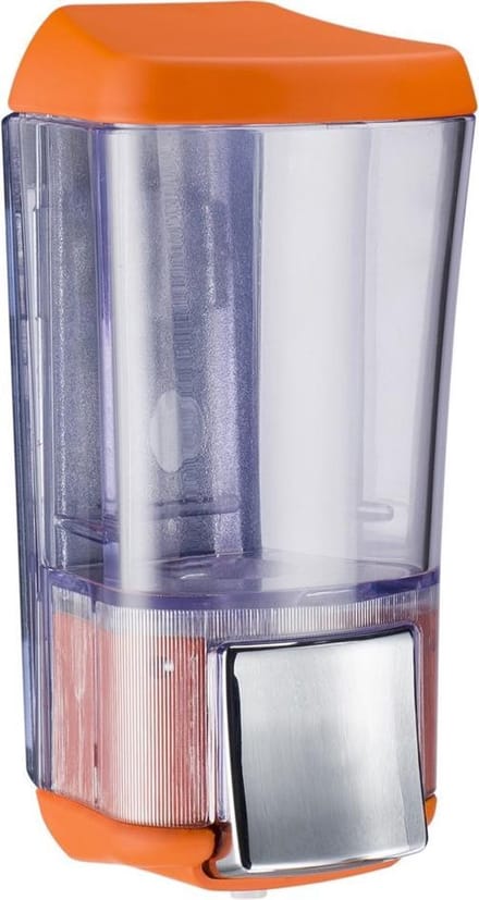 Marplast zeepdispenser A76424AR – Professionele kwaliteit – Oranje met Transparant – 170 ml – Geschikt voor openbare ruimten