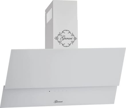 GURARI Waaiermondstuk GCH 268 WH 8 Prime N+Koolfilter, Afzuigkap 80cm in wit / wit glazen front / 1000m³/h