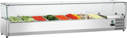 Bartscher Opzetkoelvitrine GL3-1801 - 8x 1/3 GN - RVS & Glas - 0°C/+10°C - 1800x390x459mm