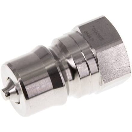 RVS DN 12.5 Hydraulische Koppeling Insteeknippel G 1/2 inch Binnendraad ISO 7241-1 B D 23.5mm