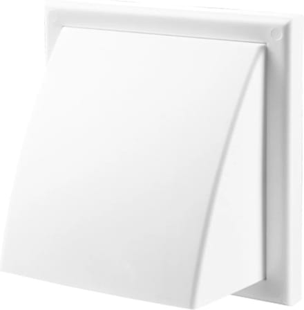 Ventilatierooster met kap wit 154x154 mm | Ø100/125/110x54 mm