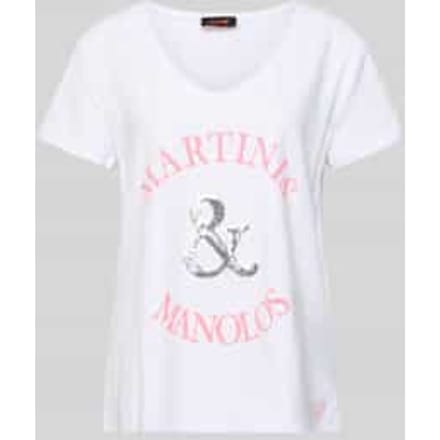 Relaxed fit T-shirt met paillettenversiering model 'Martinis Manolos'