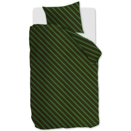 vtwonen Diagonal dekbedovertrek - Eenpersoons - 140x200/220 - Groen