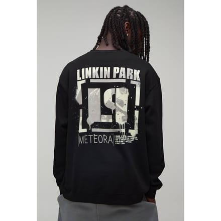 Oversized Sweatshirt Met Linkin Park Licentie Print | Black | Size Large