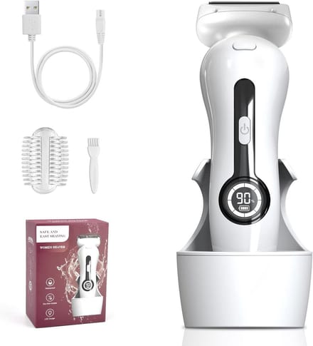 Ladyshaver Elektrisch - Dames Scheerapparaat - Gladde Huid - Geïntegreerd LED-licht - 164 cm - Wit