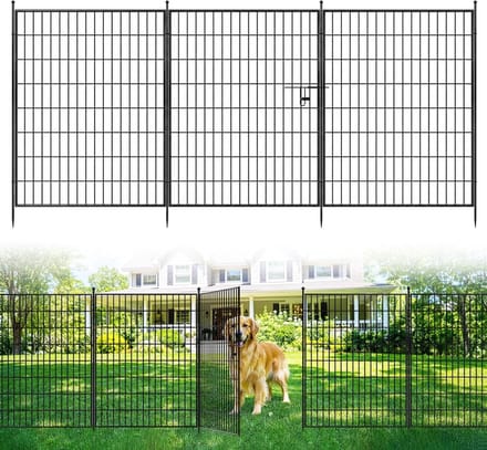 Metalen tuinscherm 5 x Dierbarrière, 101cm H, 360cm L