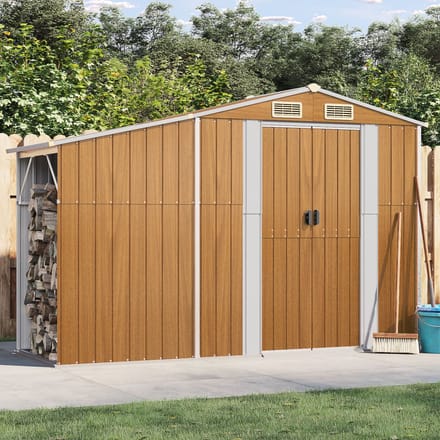 vidaXL - Tuinschuur - 277x93x179 - cm - gegalvaniseerd - staal - bruin