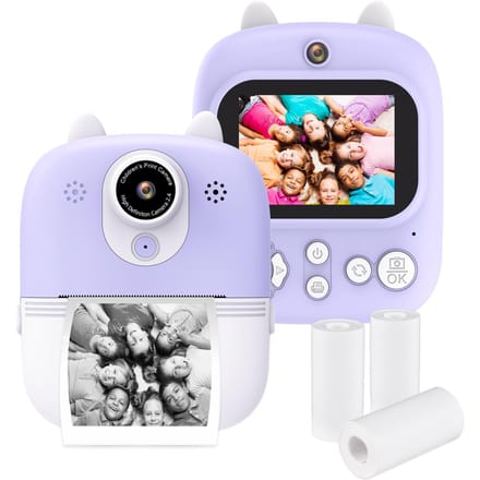 Multifunctionele 3-in-1 Instant Print-camera Dubbele camera's aan de voor- en achterzijde 1200 W pixels paars