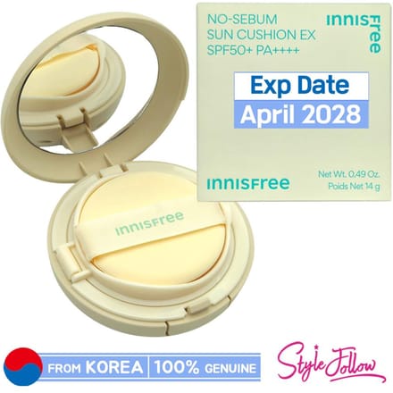 [INNISFREE] No Sebum Sun Cushion 15g (SPF50+/PA++++) 1pc + Sample Gifts beige