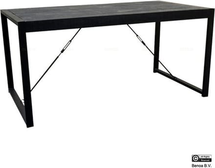 Eettafel Britt mangohout 180 x 90 cm - Zwart