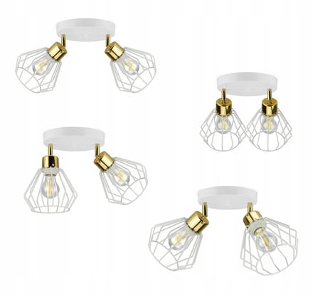 GLAMOUR Plafondlamp Wit Goud LED - Direct Gemonteerd
