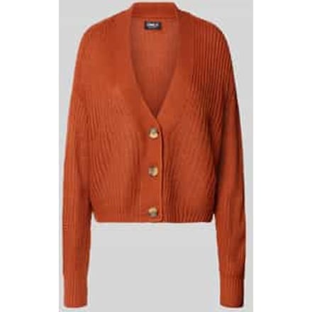 boxy fit gebreid jack met v-hals model 'CAROL'